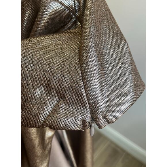 Fashion Nova Mina Metallic Gold Off Shoulder Top Y2K Party NWT Womens Sz 2X - Picture 8 of 10